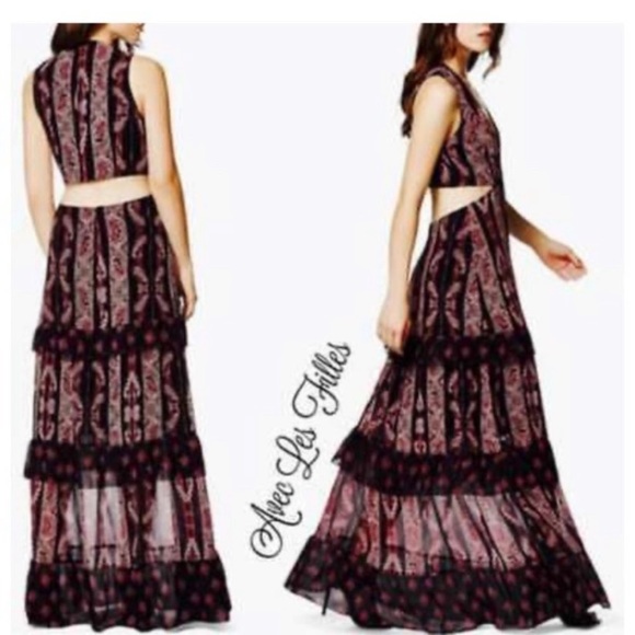 Avec Les Filles Dresses & Skirts - Alec Les Filles Rose Paisley Tiered Ruffle dress